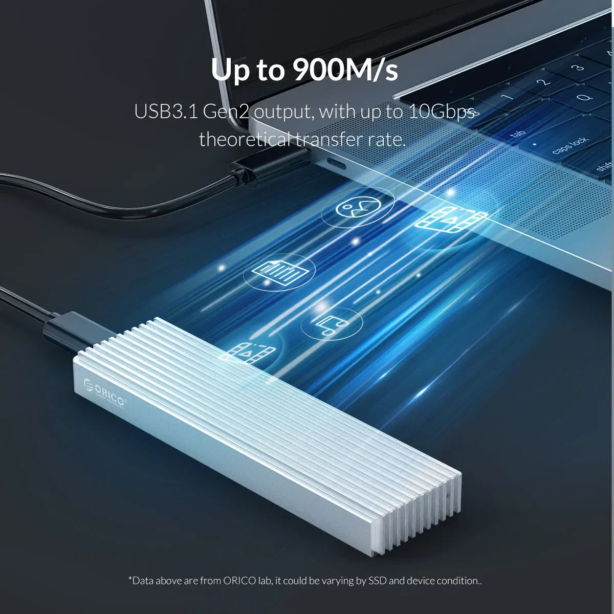 ORICO M.2 NVMe SSD حافظة 10Gbps NVMe إلى USB محول USB 3.1 نوع C Gen 2 الضميمة لـ NVME PCIE SSD صندوق القرص SSD الألومنيوم