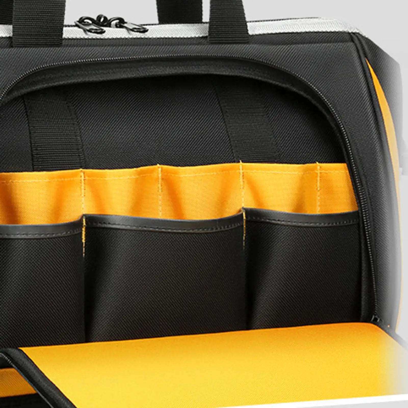 Electrician Tool Bag Multi-Pockets Electrician Caddy With Waterproof Hard Base Drill Bag For Home Repairs Garage Storage