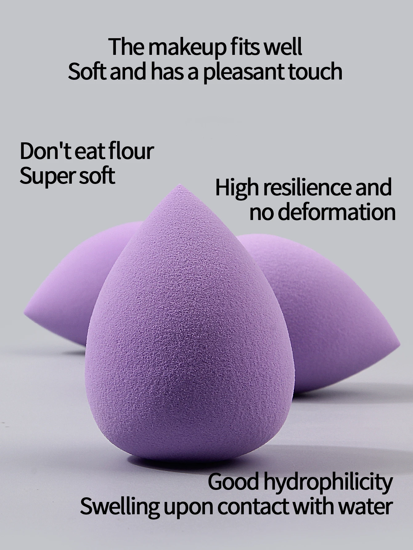 2-100PCS Clove Purple Makeup Egg ฟองน้ำอเนกประสงค์แบบแห้งและเปียกไข่รองพื้นและคอนซีลเลอร์พัฟแป้งแต่งหน้าพิเศษ