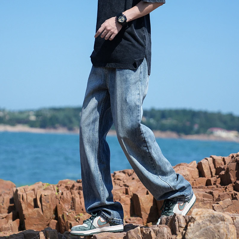 Men's Wide Leg Jeans Autumn And Winter Street Fashion Retro Straight Leg Loose Denim Pants Y2k Harajuku Style Men's Clothing