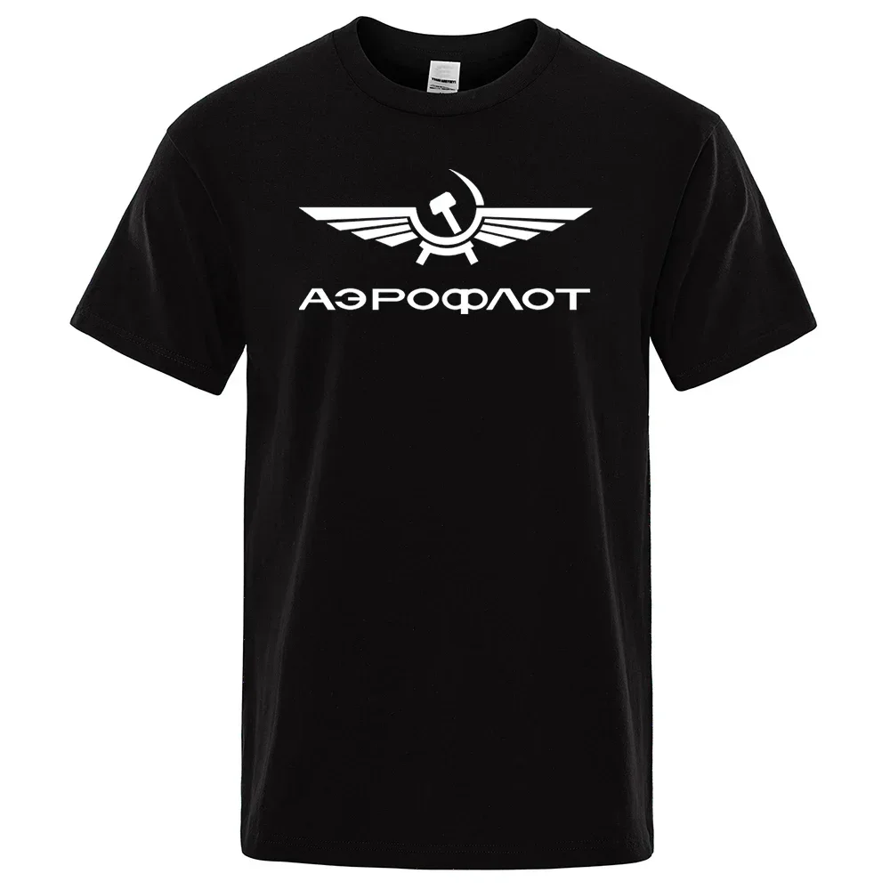 

Aeroflot Aviation Russe Pilote Aerospace Aviateur T-Shirt Men Summer Cotton Short Sleeve Fashion Casual Clothes Oversize Tshirt