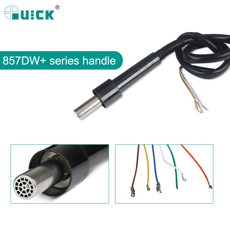 Quick 857DW + series heat gun handle stazione di saldatura maniglia per saldatura pistola ad aria calda saldatura saldatura strumenti di riparazione