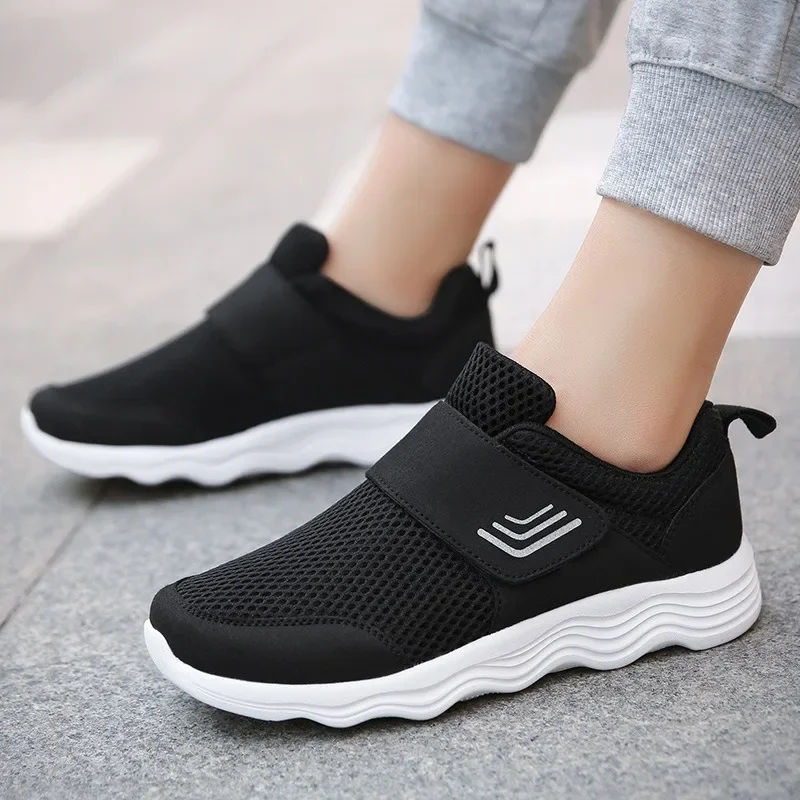 

Men's Lightweight Sneakers with Hook and Loop Fastener, Casual Breathable Mesh Comfy Trendy Anti-skid Shoes for Walking