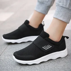 Men's Lightweight Sneakers with Hook and Loop Fastener, Casual Breathable Mesh Comfy Trendy Anti-skid Shoes for Walking