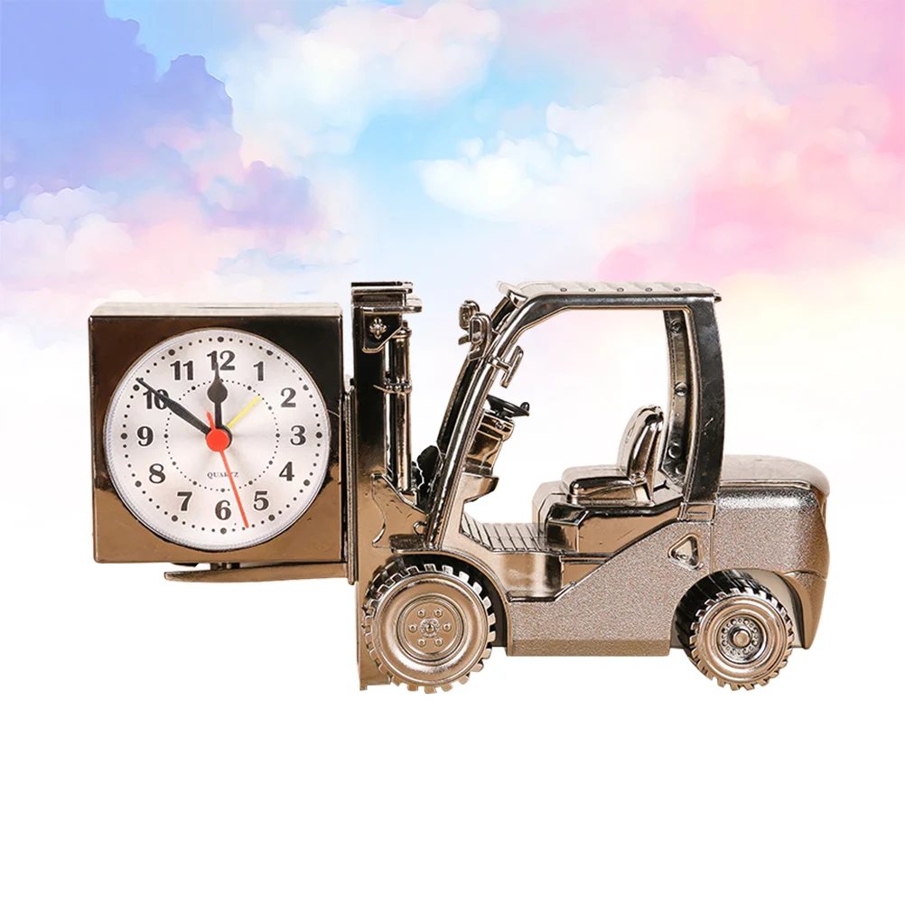 

Forklift Truck Alarm Clock Black Gold Creative Table Clock Retro Nostalgia Desktop Decoration Practical Gift