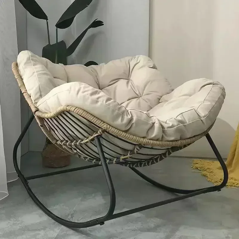 Rattan rocking chair Internet celebrity leisure lunch break chair Living room balcony Home adult children recliner Lazy sofa