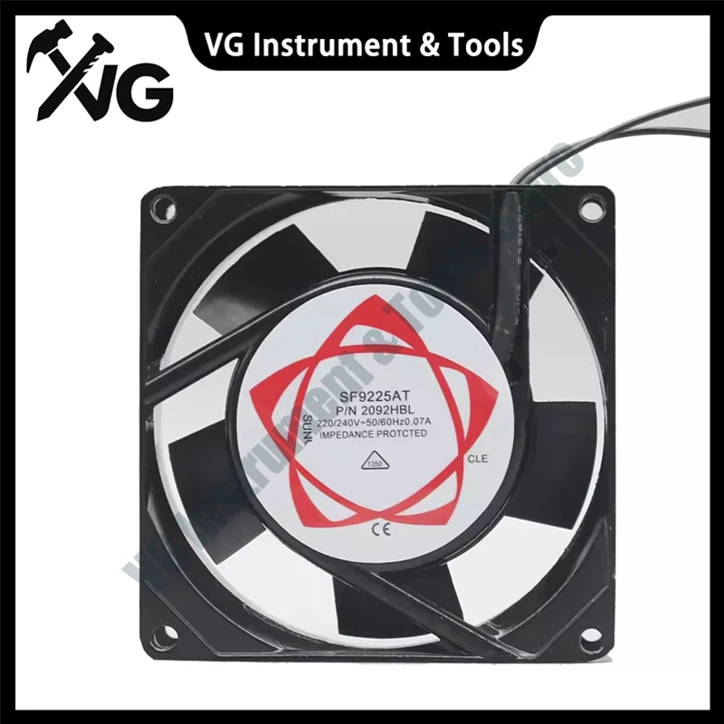 For Sunon SF9225AT P/N2092HSL 9025 9225 9cm 90mm AC 220V 240V 2-Wire server case cooling fan