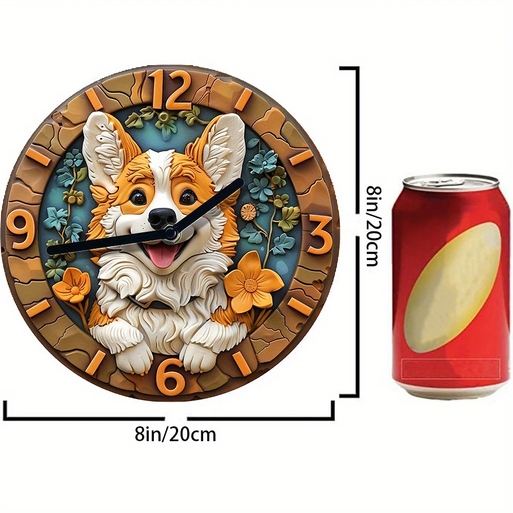 Orologio da parete Pembroke Welsh Corgi - Alluminio, arredamento fai da te per camera da letto e soggiorno, perfetto arredamento per sala da pranzo