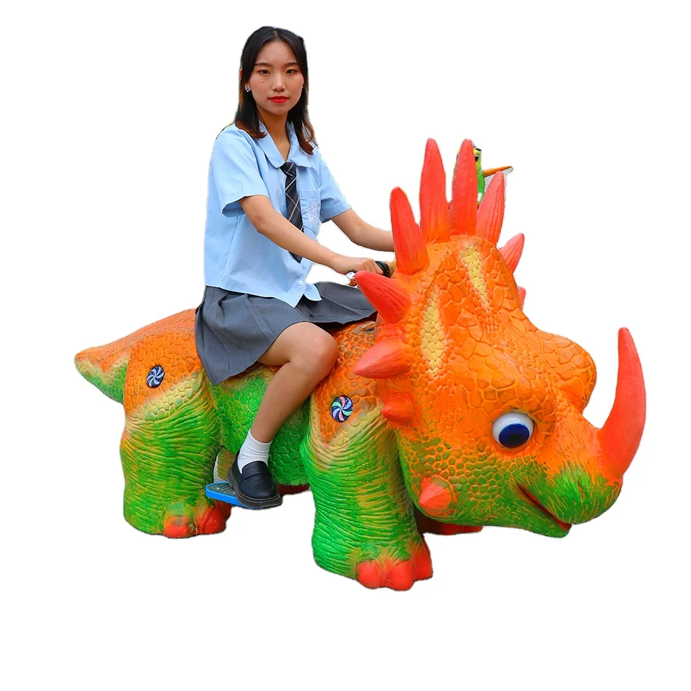 design artificial running dinosaur interactive electric toy playground cars for amusement park