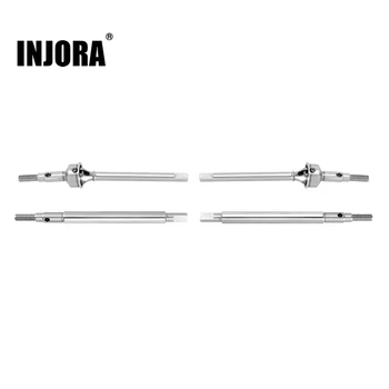 INJORA Extended 2mm Thread Stainless Steel Front Rear Axle Shafts for 1/18 RC Crawler Trxparts Upgrade Parts (4M-09)