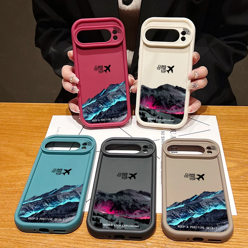 Etui na telefon z motywem samolotu, śnieżnych gór, do Google Pixel 10 9 8 7 Pro 8A 7A Pixel 9 10 Pro XL, odporne na wstrząsy, jednokolorowe, z TPU.