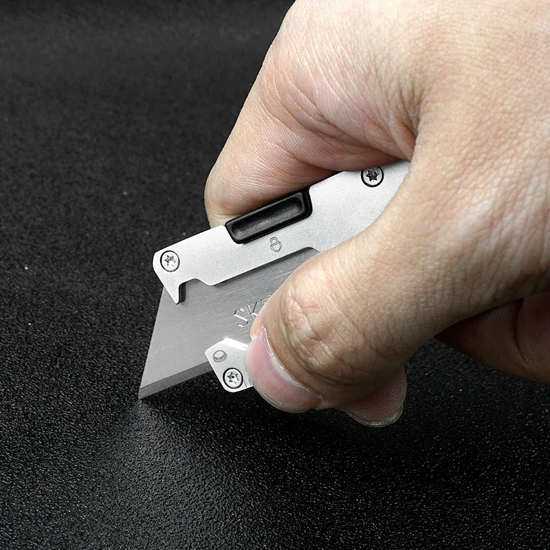 Stainless Steel EDC Folding Utility Knife Wallpaper Knife Paper Cutter Courier Knife Outdoor Peeler Life-Saving Knife