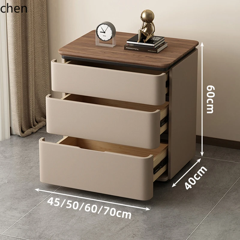 HTT طاولة بجانب السرير جديدة مكونة من ثلاث طبقات لتخزين غرفة النوم الحديثة وخزانة بجانب السرير فاخرة وخفيفة الوزن #3