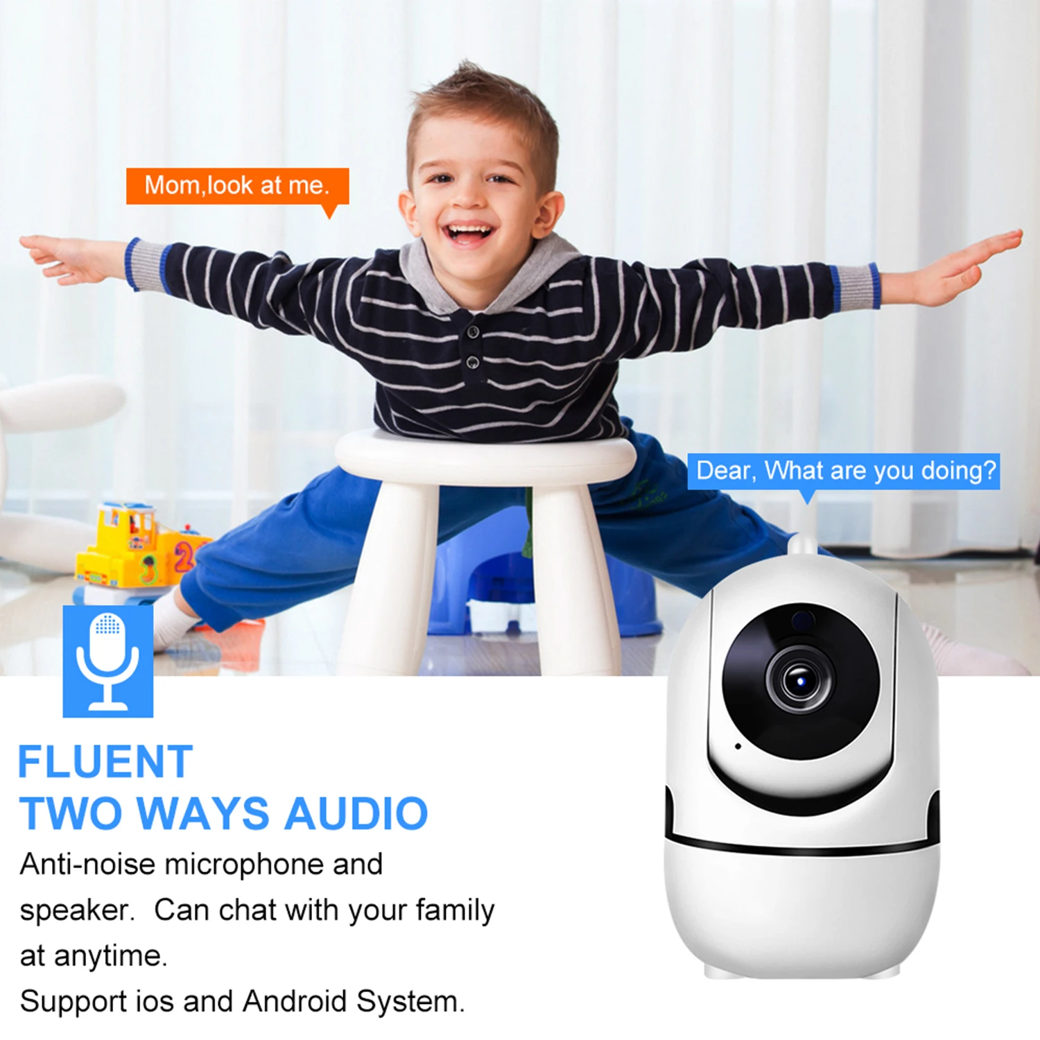 IP Camera WiFi Camera HD Moving Head Voice Intercom Home Security Monitoring System Motion Detection Alarm Push Camera