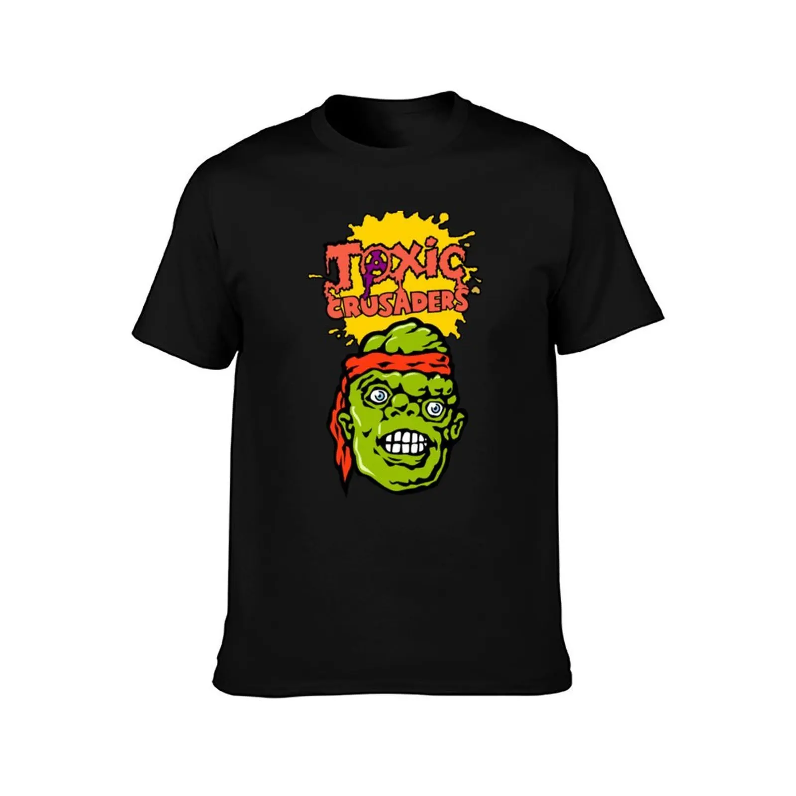 Toxic Crusaders T-Shirt, Summer Casual Cotton Tee, Oversized Streetwear Tops, Vintage Graphic Print, Loose Fit Short Sleeve