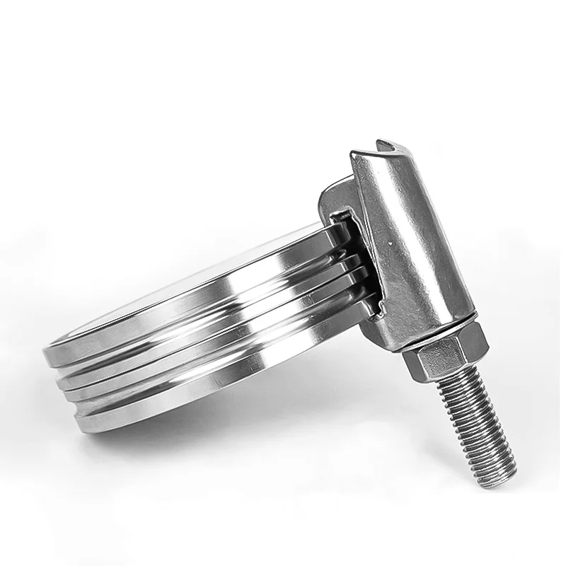 304 Stainless Steel ISO Double Claw Clamp - M8/M10/M12 Groove Hook High-Seal Chemical-Resistant Vacuum Flange