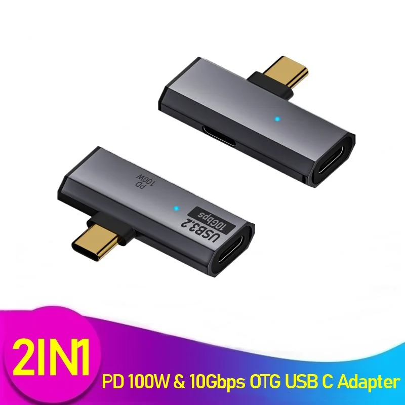 2IN1 USB Typ C Adapter PD zu USB C OTG Datenübertragung 100W Schnellladekonverter für Telefon Tablet MacBook Festplatte Kopfhörer