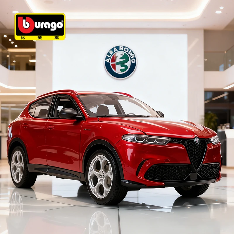 

Bburago 1:24 Alfa Romeo Tonale SUV, легкосплавный автомобиль, литье под давлением и игрушечный транспорт, модель автомобиля, миниатюрная масштабная модель автомобиля, игрушечный автомобиль для детей