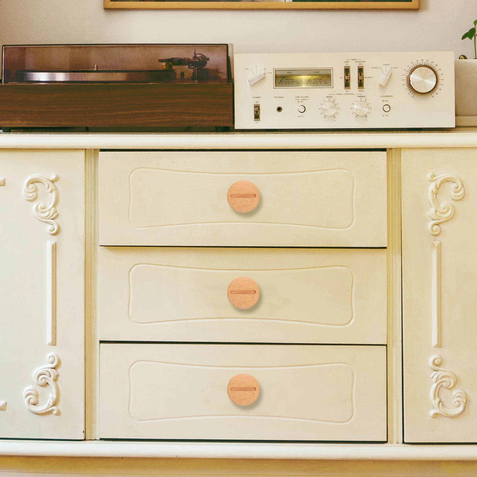 

Wooden Drawer Pulls Solid Wood Round H les for Wardrobe Cabinets Kitchen Dresser Closet Doors Ivory Easy Modern Cute