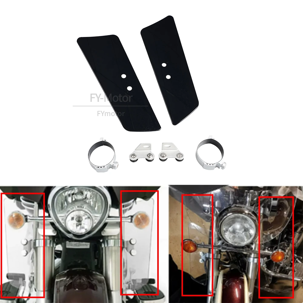 

Motorcycle Clear Fork Deflectors Windscreen Universal Fit For Yamaha 1999-2014 for Yamaha XV1600 Road Star Classic XV950 V-Star