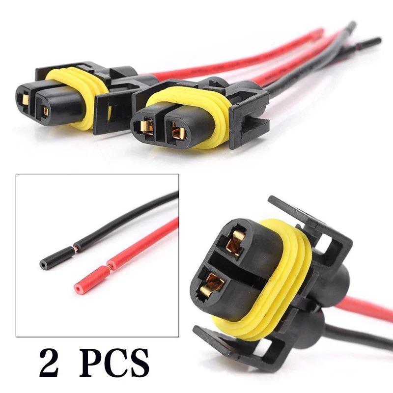 

Heat Resistant Female Adapter Wiring Harness Sockets Lamp Connector Heavy Duty High Efficient Set 2pcs For Headlight