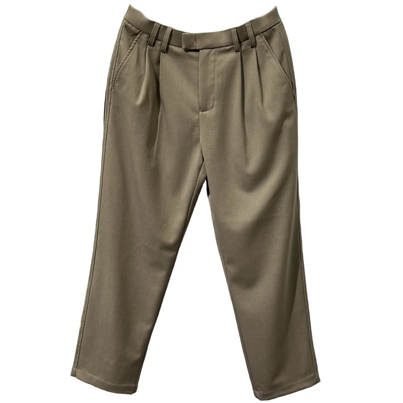 Herfst Eenvoudige Stijl All-Match Niet-strijken Draperen Casual Pak Broek Harajuku Populaire Ruan Knappe Retro Rechte pijpen