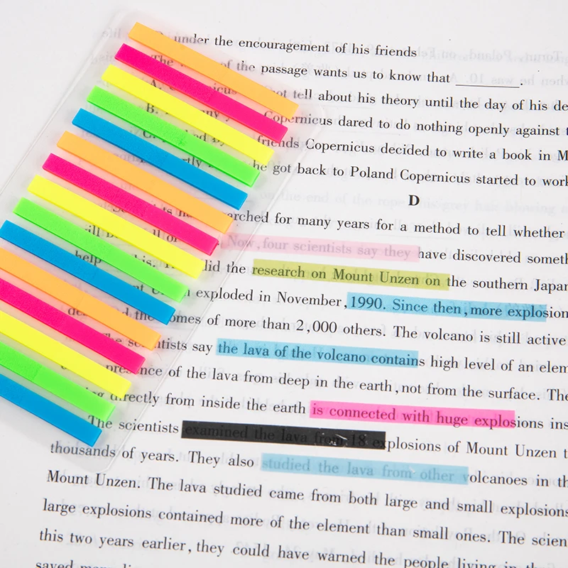 300PCS Stickers Transparent Fluorescent Sticky Note Flags Index Sticker Writable Color Notes Flag Tabs Sticky Page Flags