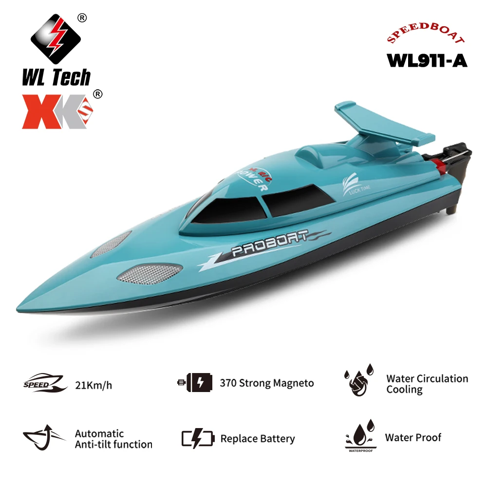 

WLtoys WL911-A RC Boat Waterproof upgrade 35km/H High Speed RC Boat Toys 2.4GHz RechargeablE Remote Control Ship Kids Gift