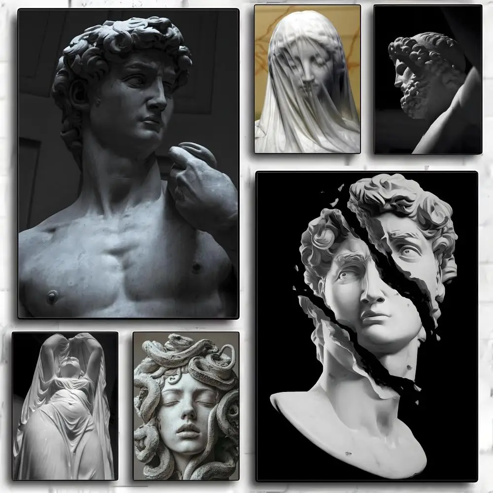 Ancient Greek statues Poster HD Art Mural Waterproof Wall Decor Durable DIY Home Decoration for Living Room Bedroom