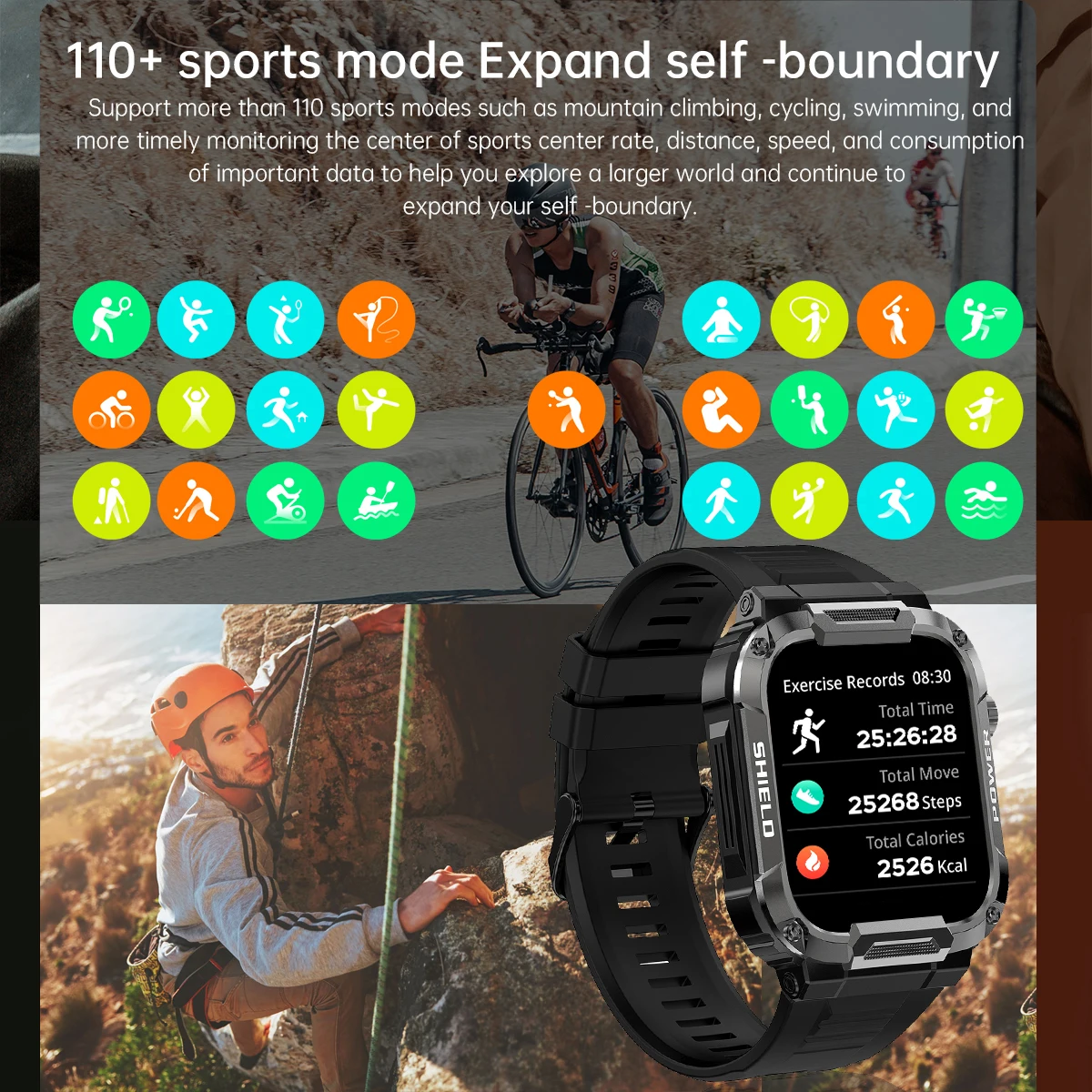 ساعة ذكية 2025 للرجال: عمر بطارية طويل 650 مللي أمبير في الساعة، بوصلة مسار GPS، اتصال لاسلكي، مراقب معدل ضربات القلب، ساعة رياضية خارجية #3