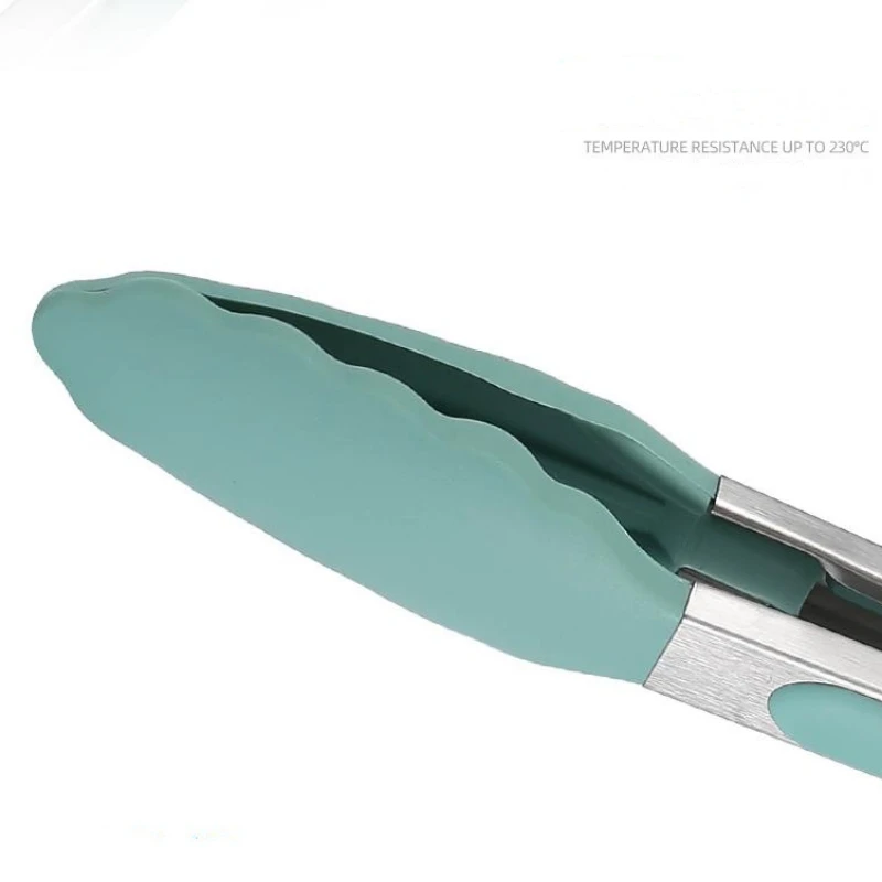 9 Inches Food Grade Silicone Creative Non-Slip Silicone Bread Tong Serving Tong Kitchen Tools BBQ Tools Accessories
