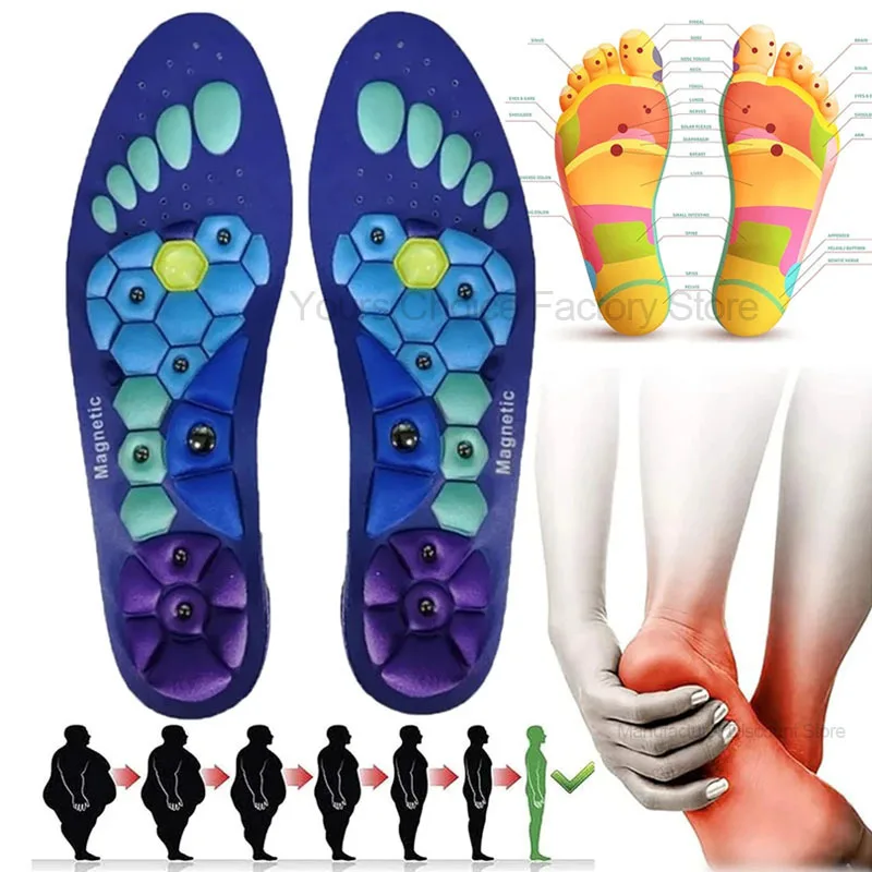 

Medical Magnetic Therapy Sports Insoles Massage Foot Weight Loss Slimming Acupressure Insole Anti-fatigue Health Care Shoe Pads