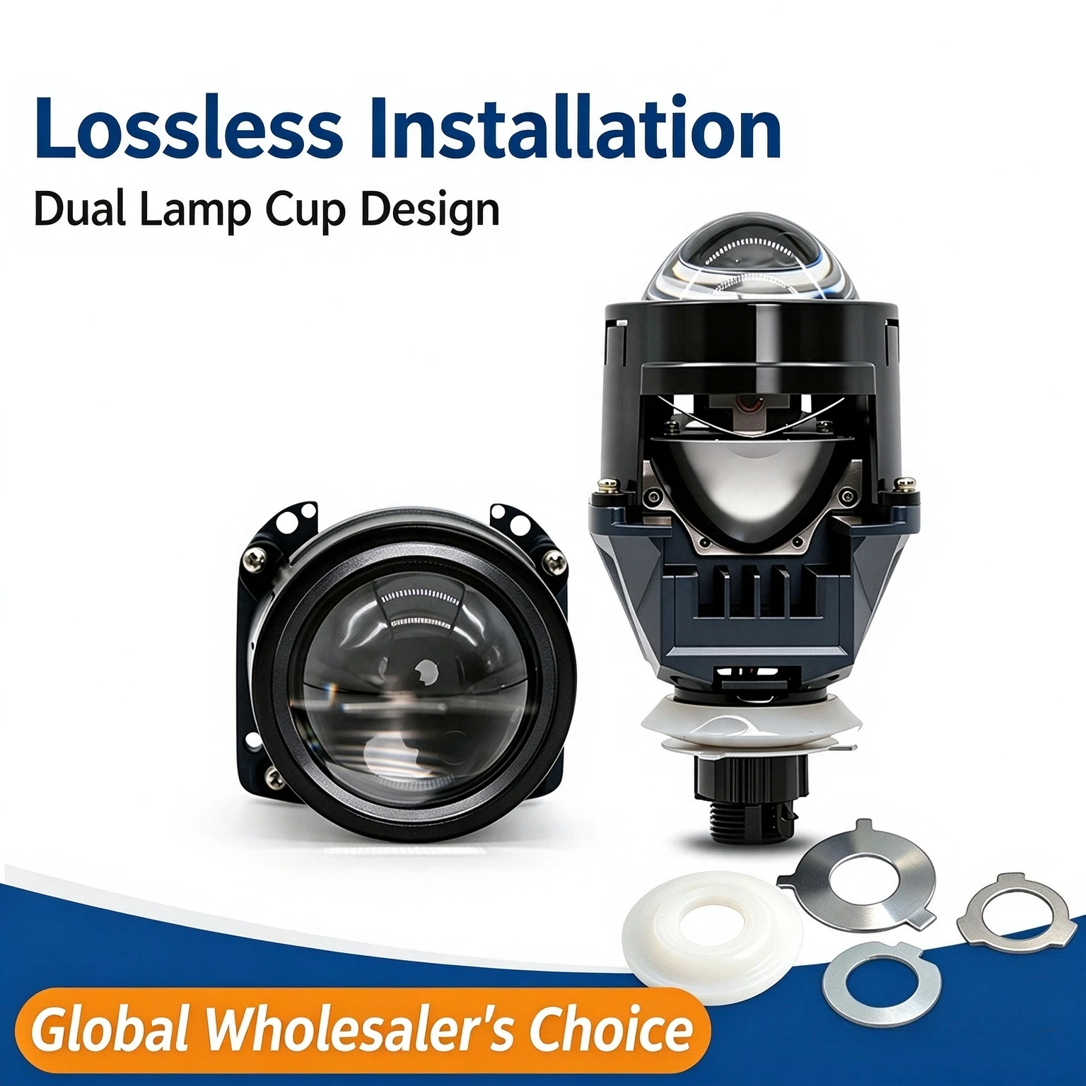 Lensa Proyektor Bi-LED Reflekt - Led Headlight H4 Hi Lo 120W ulasan dan harga