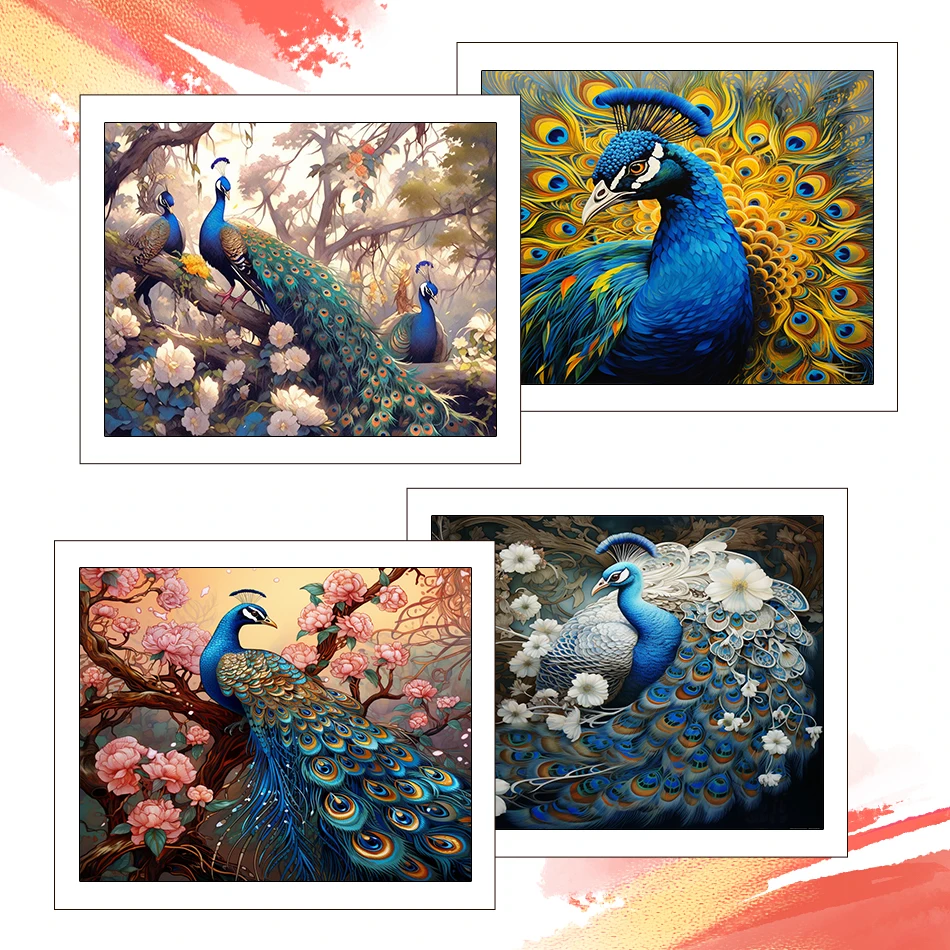 

RUOPOTY Painting By Number Adults New Kits peacock Animals Picture Canvas Drawing 40X50cm Color Markers Kits Crafts Home Decor