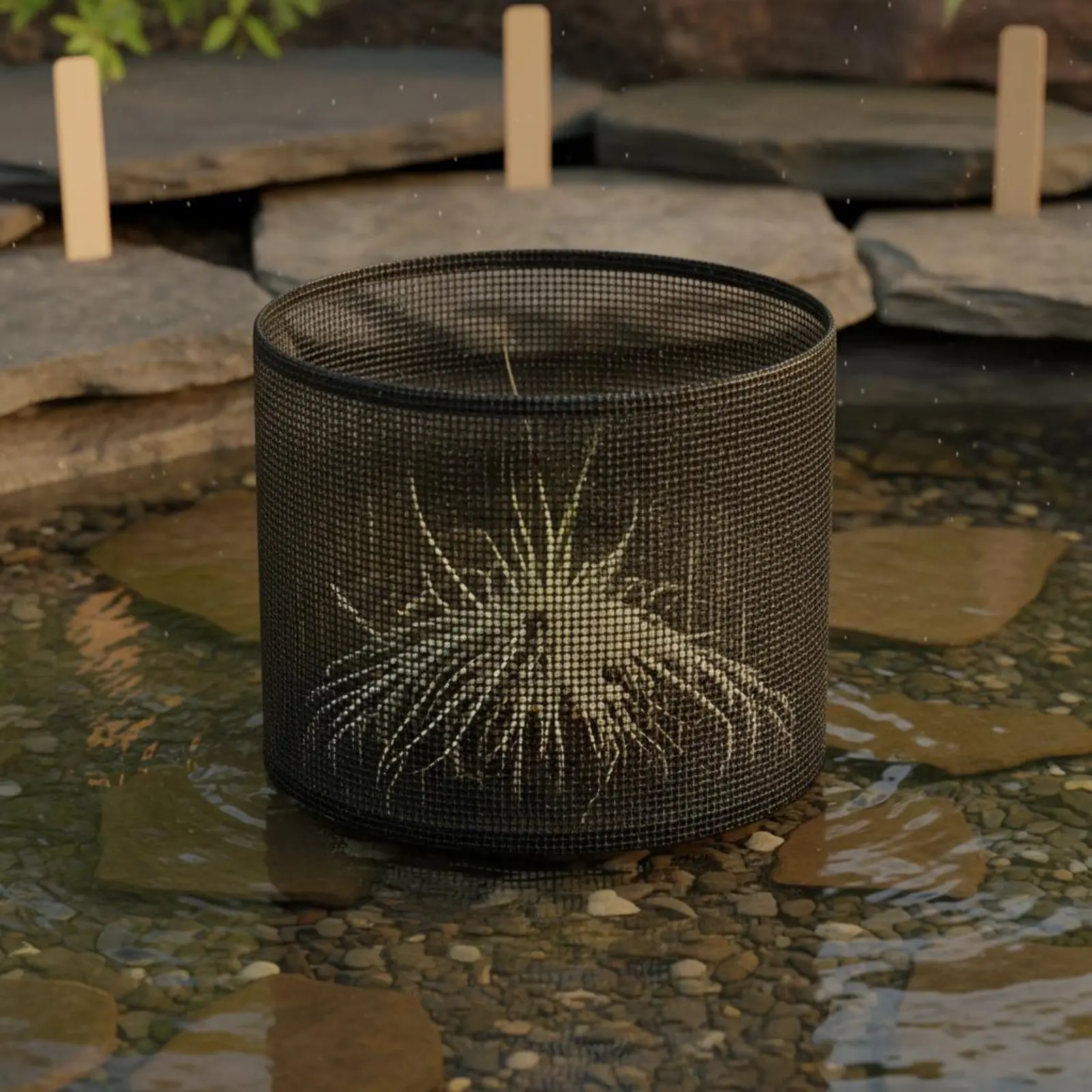 4 Pieces PVC Mesh Planter Reusable Aquatic Plant Bag Pond Plant Bag Easy to Clean Water Garden Planter Washable for Patio