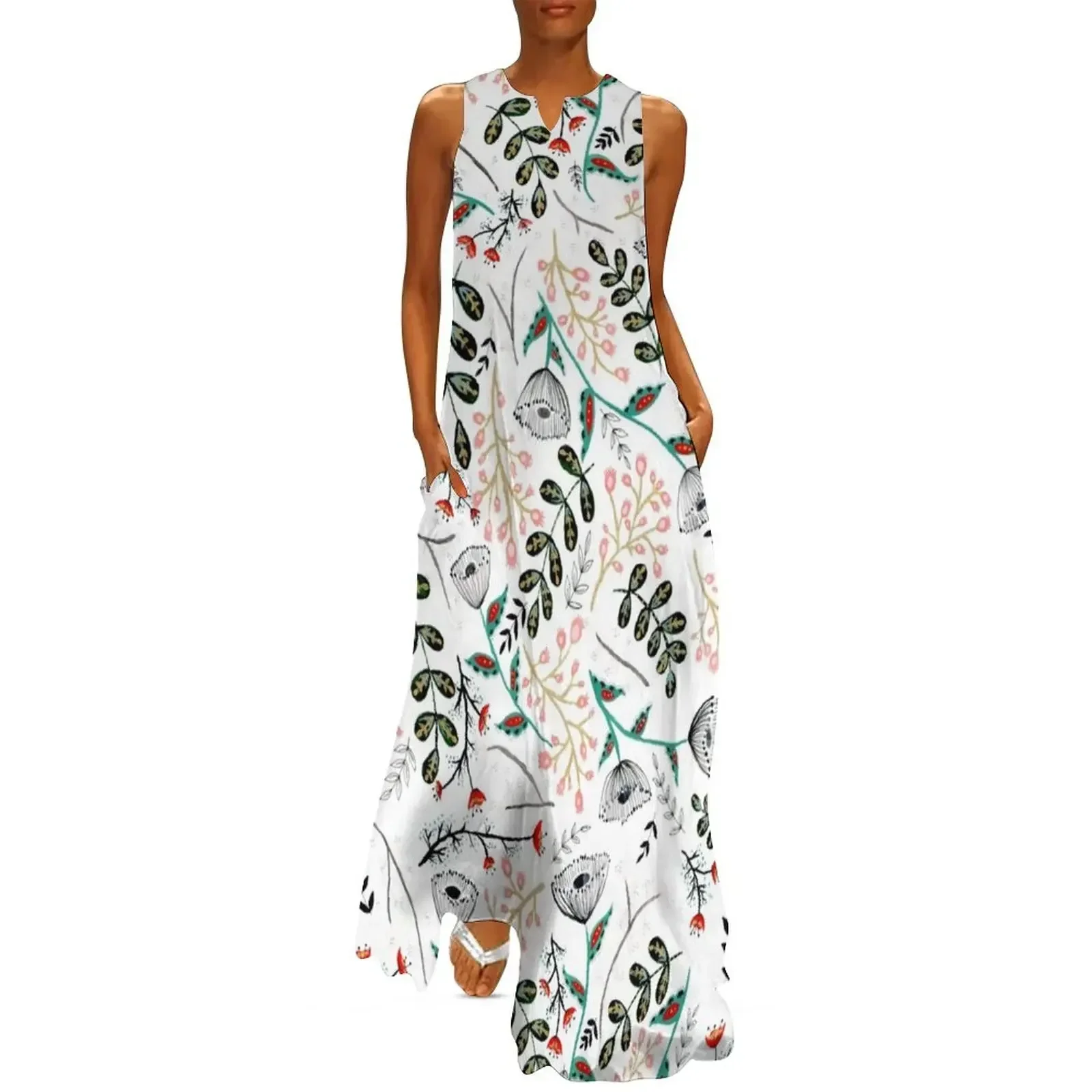 

Folk Botanical Long Dress evening dress women women's dresses luxury women's clothing summer 2025 novelties Dress