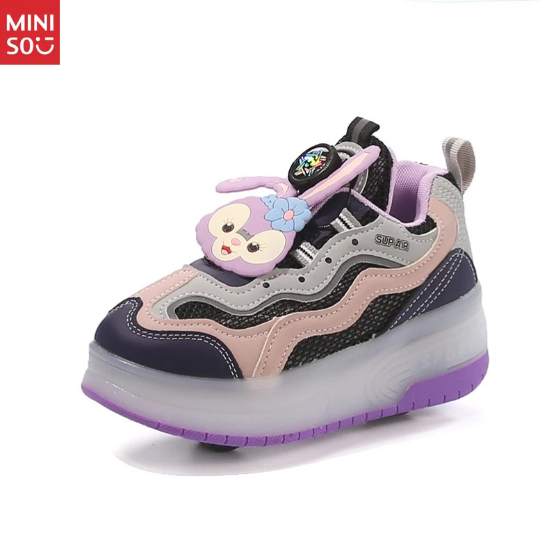 Sepatu Roda Kulit Disney 2025 Star Darl Heelys untuk Anak Perempuan, dengan Anti-Selip