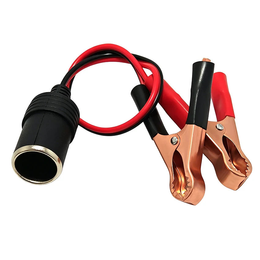 

12V Car Battery Clip to Cigarette Lighter Socket High Power Pure Copper Adapter For Automotive Use 30cm 50A clamp