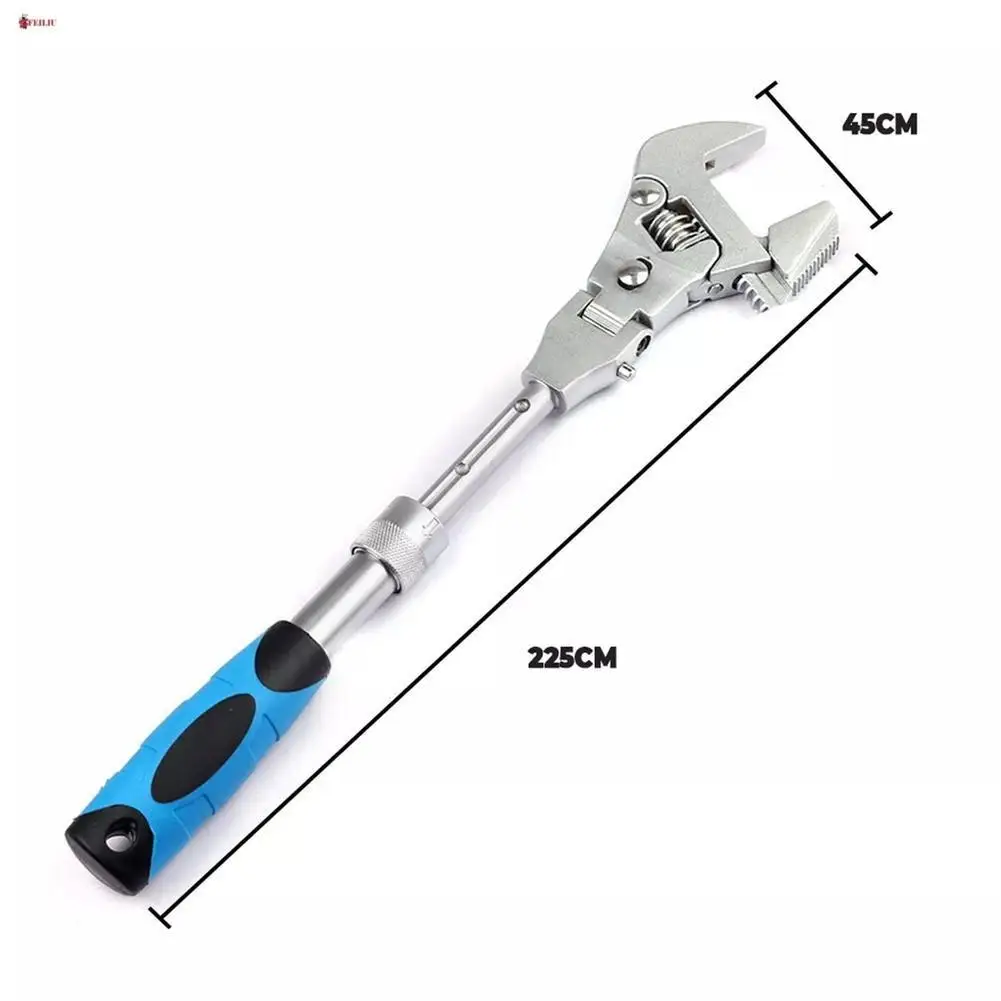 Manual Tool Ratchet Wrench 10 Inch 5 In 1 Household Maintenance Pulley Wrench 180 Degree Folding Adjustable Torque Wrench