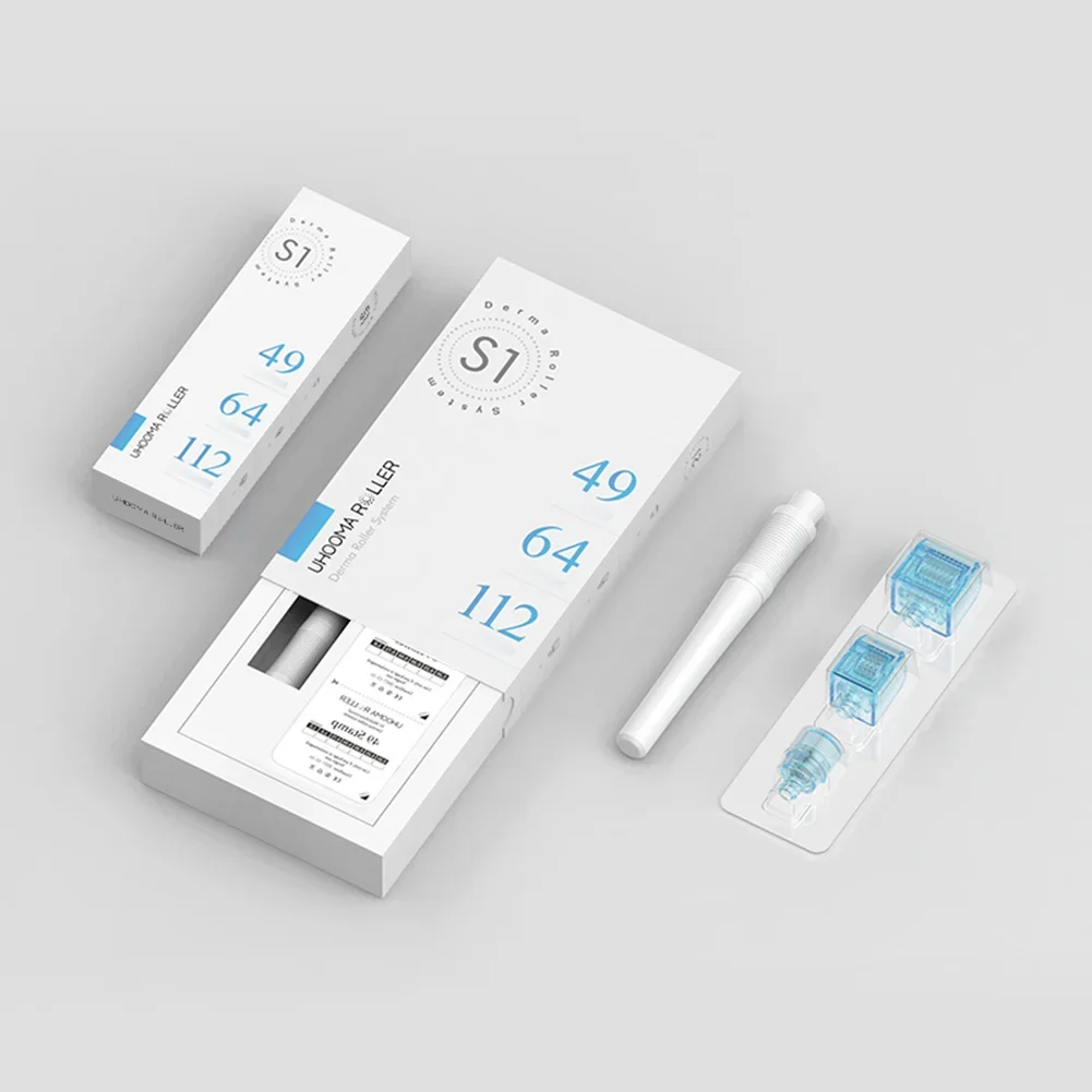 Derma Roller Stamp 3-in-1 Hydra Microneedling 49-Pin 64-Pin 112-Pin Dermaroller für Lippen-Boost, Gesicht, Kopfhaut, Bart, Schönheitspflege-Werkzeug – Detail 9