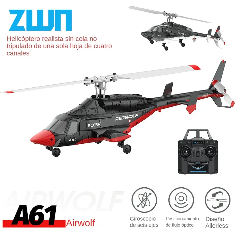 Helicóptero A61 RC 2,4G giroscopio de 6 ejes 4CH retención de altitud flujo óptico Helicóptero de Control remoto juguetes para chico adulto