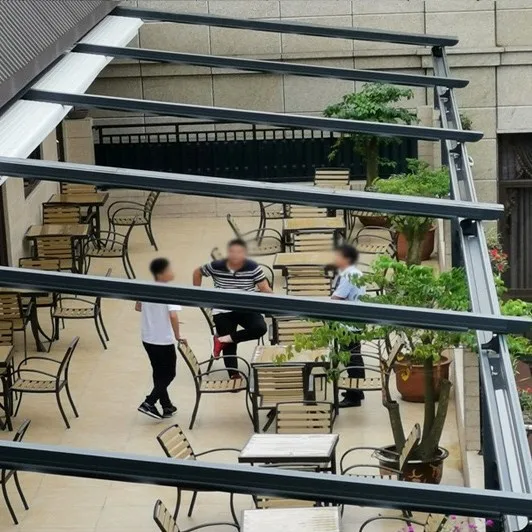 

Electric telescopic canopy shop sunroom PVC awning remote control aluminum alloy folding canopy