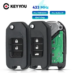 KEYYOU For Honda Civic Accord City CR-V Jazz XR-V Vezel HR-V FRV Spirior JADE 433MHz HLIK6-3T / TWB1G721 Remote Control Car Key