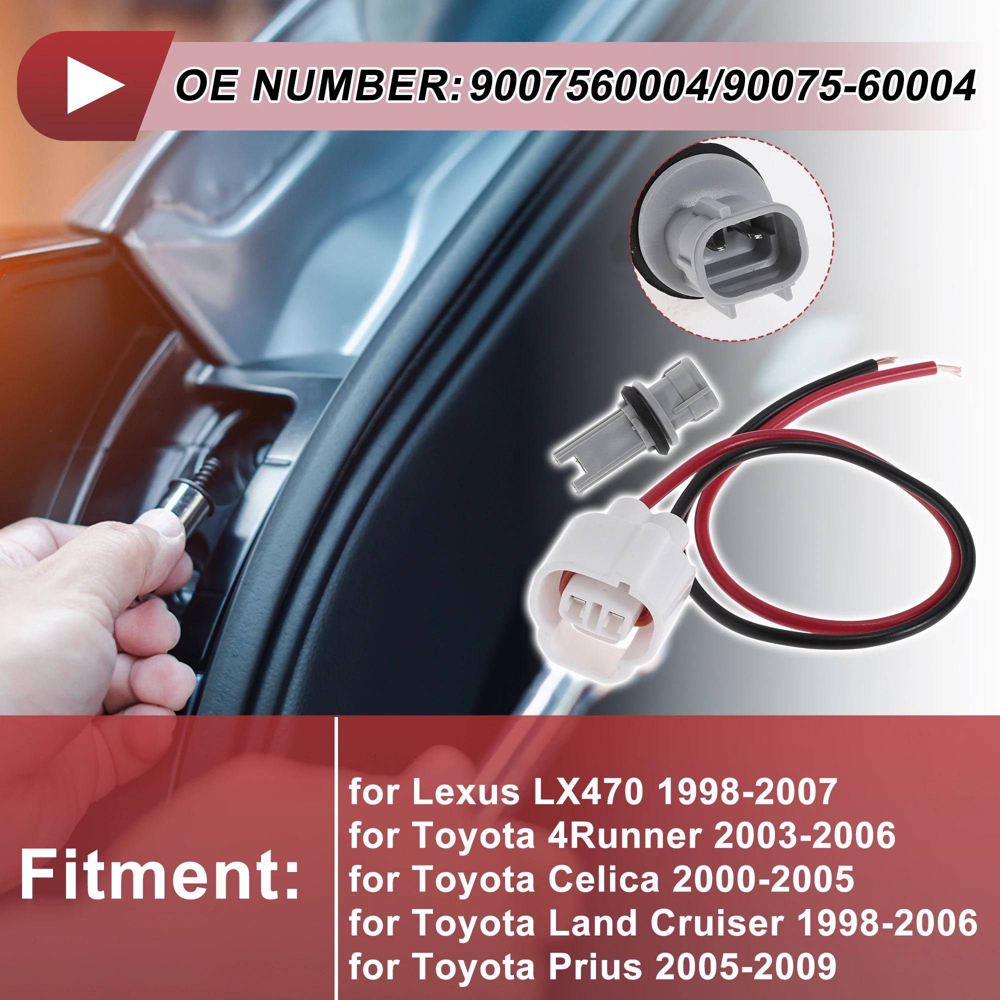 

UXCELL Turn Signal Light Bulb Socket Wiring for Toyota 4Runner 2003-2006 No.9007560004