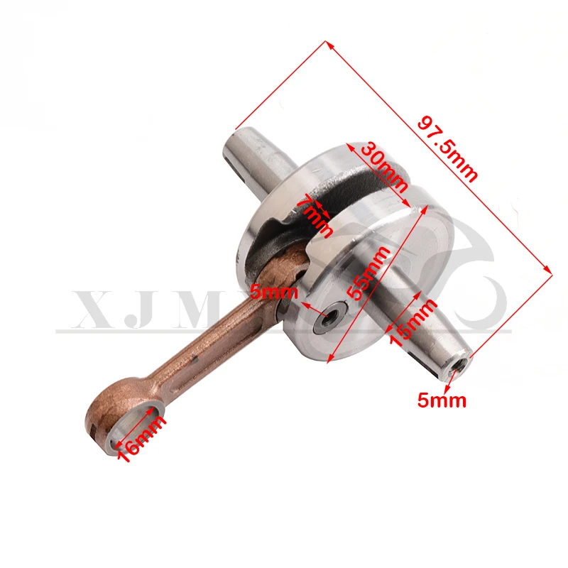 Motorcycle engine Crankshafts For 49cc 2 stroke Heavy Performance Pull Circle Semicircular Crankshaft Crank Shaft Gas Mini Pocke