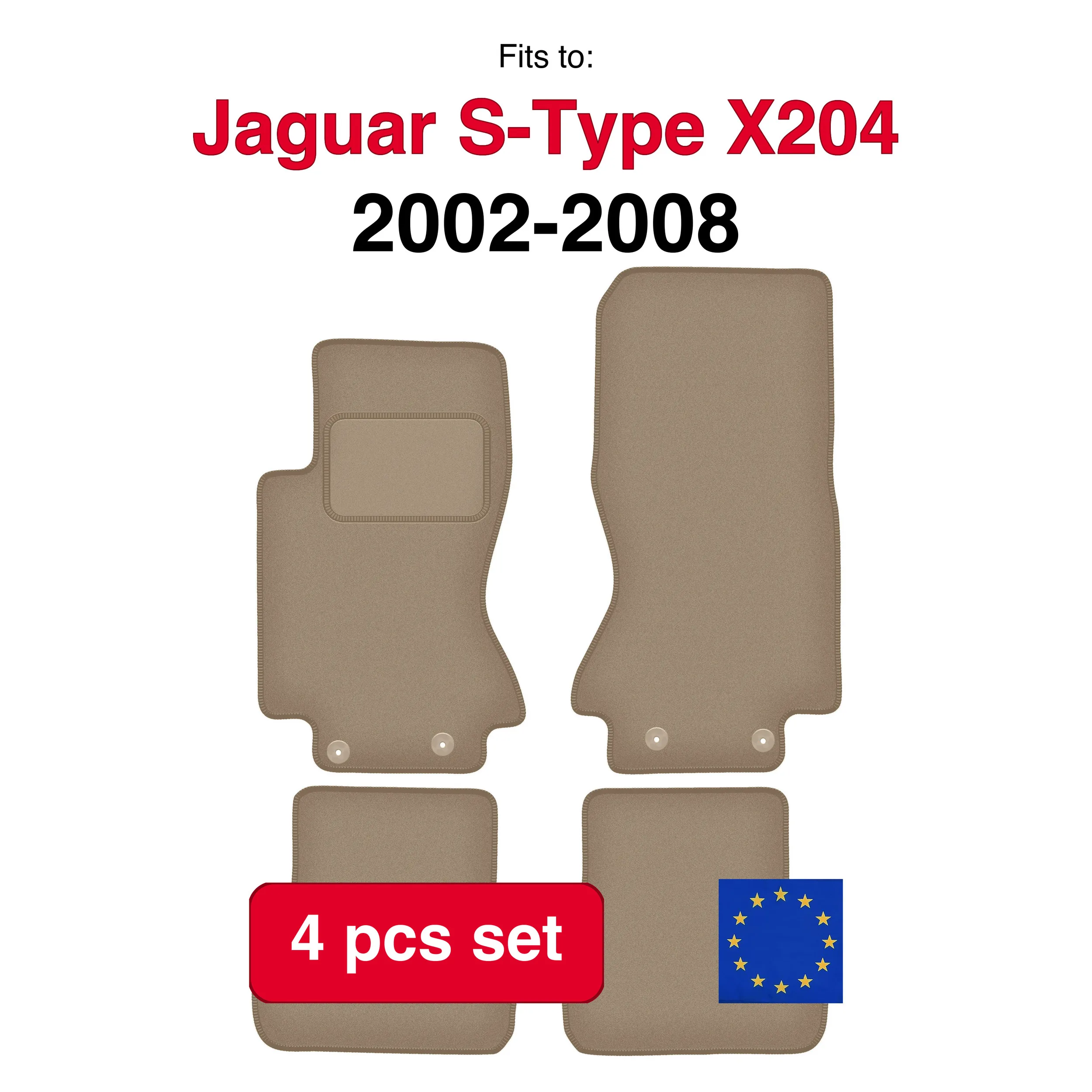 Image of Jaguar S-Type X204 Limousine (2002-2008) Velours-Autofußmatten-Set