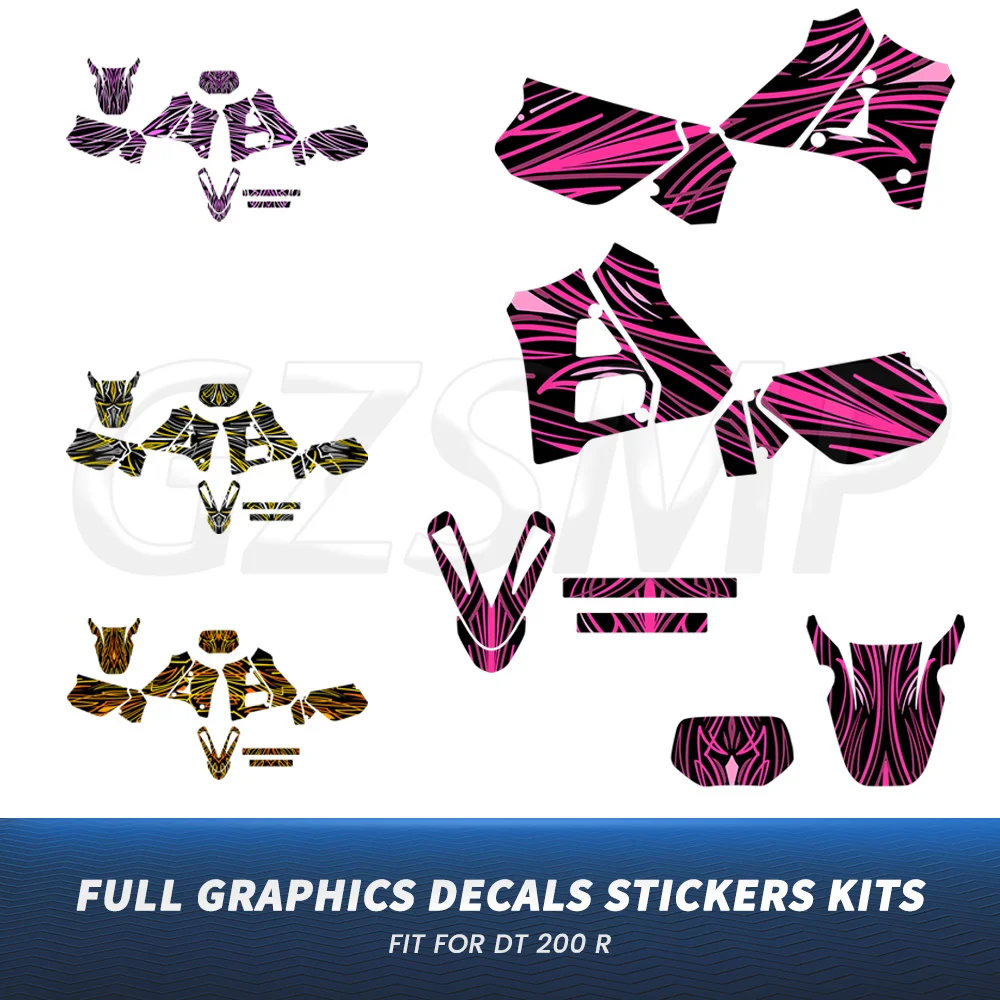 

Number Name Custom Motocross Deco Stickers Graphics Decals Background Kits Fit for YAMAHA DT 125R 200R DT125R DT200R