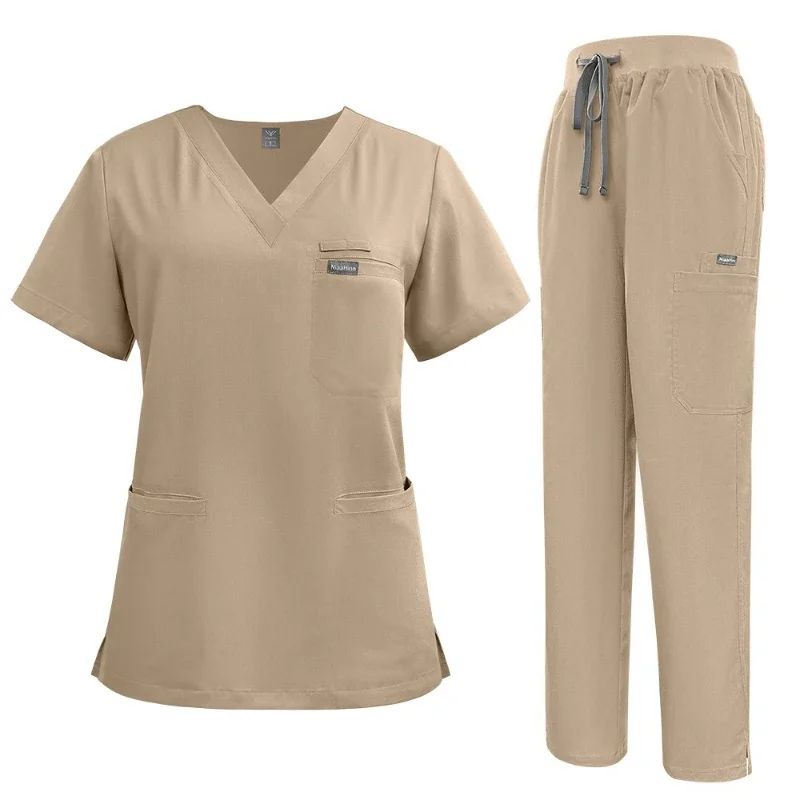 premium-solid-color-multi-pocket-scrubs-new-design-work-uniform-for-hospital-doctors-nurses-beauty-salon-and-laboratory-use