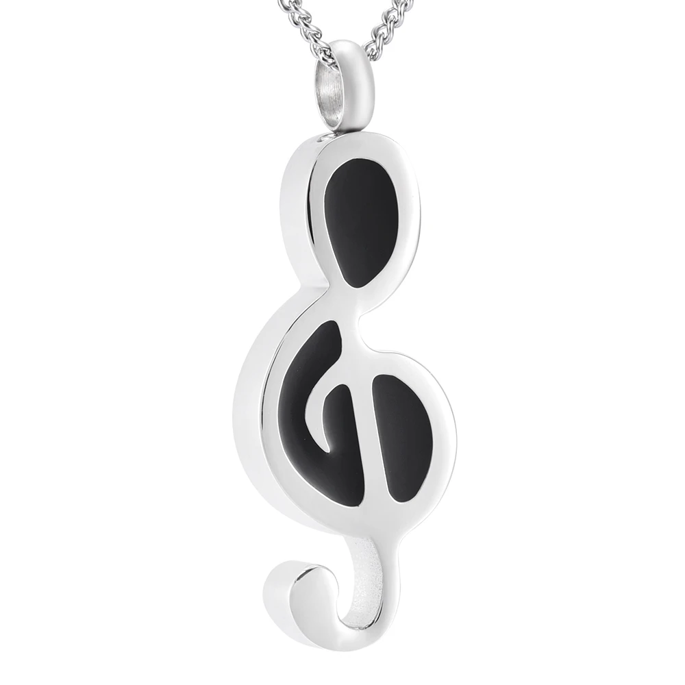 Customized Urn Necklace Musical Note Pendant For Pet/Human Ashes Stainless Steel Gift To Women Men Memorial Cremation Jewelry