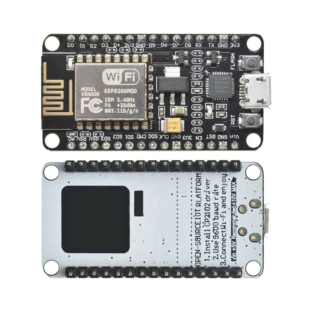 ESP8266 ESP-12E based Wireless Module CH340/CP2102 NodeMcu Lua V3 V2 WIFI IoT Development Board with Micro USB Port for Arduino